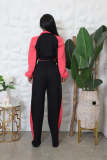 SC Patchwork Contrast Color Coat Pants Sport Suit QHMD-3087