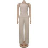 SC Single Shoulder Sleeveless Two Piece Pants Set BY-7508