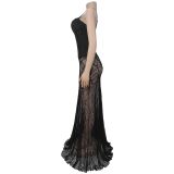 SC Sexy Lace See Through Sling Maxi Dress BY-7520