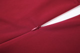 SC Long Sleeve Solid Color Split Maxi Dress GZJQ-K25D80722