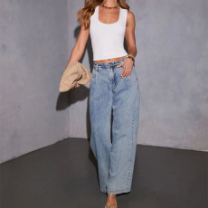 SC Retro Fashion Loose Wide Leg Jeans GSMF-ZC9112