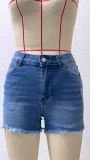 SC Solid Color Washed Denim Shorts GSMF-GS8002#