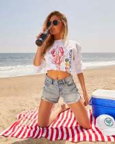 SC Fashion Washed Holes Straight Denim Shorts GSMF-13679#