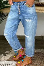 SC Fashion Washed Loose Straight Jeans GSMF-JG2686