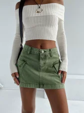 SC Fashion Washed Denim MIni Skirts GSMF-32013225