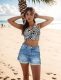SC Casual Holes Raw Edges Denim Shorts GSMF-DT9113#