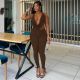 SC Halterneck Backless Solid Color 2 Piece Pants Set SHD-9555
