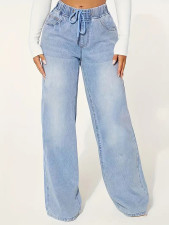 SC Drawstring Loose Wide Leg Jeans GSMF-JQ2402
