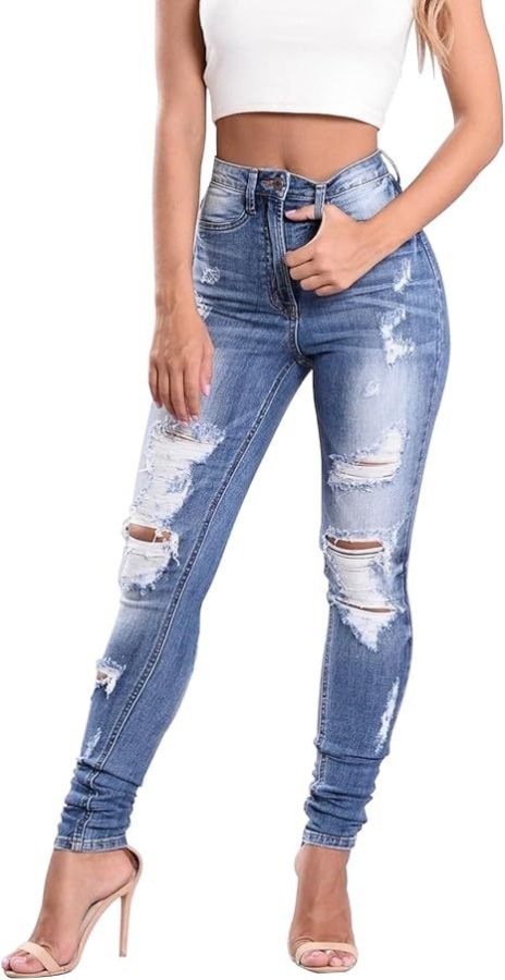 SC Fashion Holes Washed Slim Jeans GSMF-ZT3113#