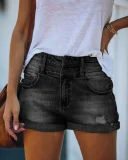 SC Washed High Waist Denim Shorts GSMF-DT9112
