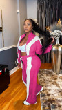 SC Contrast Color Long Sleeve Casual Pants Suit QXLB-10161