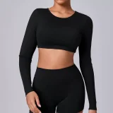 SC Long Sleeve Solid Color Sport Tops GQSA-90206