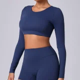 SC Long Sleeve Solid Color Sport Tops GQSA-90206