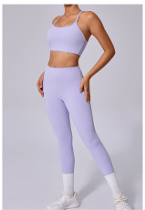 SC Solid Color Sling Sport Fitness Two Piece Pants Set GQSA-58300/13760