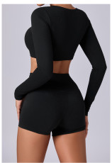 SC Long Sleeve Solid Color Sport Tops GQSA-90206
