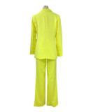 SC Plus Size Solid Color Blazer Two Piece Pants Set YZCF-ZL1396