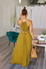 SC Sleeveless Hollow Out Sling Maxi Dress OLYF-6121