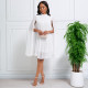SC Plus Size Chiffon Bat Sleeve Midi Dress GATE-400
