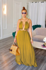 SC Sleeveless Hollow Out Sling Maxi Dress OLYF-6121