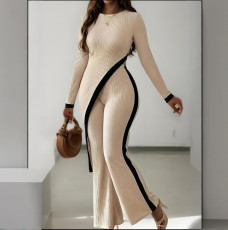 SC Plus Size Long Sleeve Irregular Tops Loose Pant Suit YZCF-LN1413