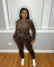 SC Long Sleeve Hooded Coat Two Piece Pants Set YD-YD8760-A5