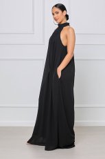SC Solid Color Halterneck Chiffon Loose Jumpsuit GYLY-9491