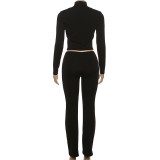 SC Long Sleeve Hollow Out 3 Piece Pants Set DLSF-K25S80437