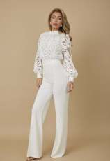 SC Lace Patchwork Long Sleeve Jumpsuit OSM-4493