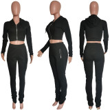 SC Long Sleeve Zipper Hooded Sport Pants Suit HMS-6520