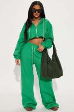 SC Fashion Hooded Wide Leg Pants Two-piece Set YD-8831