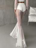 SC Hollow Out See Through Mesh Flare Pants SHD-9559