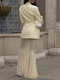 SC Solid Color Mesh Two Piece Skirt Set AIL-332