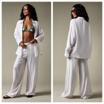 SC Casual Loose Wide Leg Pant 2 Piece Set YD-8830