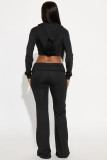 SC Casual Hooded Solid Color Two Piece Pants Set YD-8828