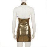 SC Sleeveless Halterneck Backless Mini Dress GPKJ-MR26552
