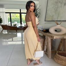 SC Solid Color Wrap Chest Jumpsuit YF-20170