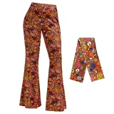 SC Color-blocked Printed Flared Pants + Headscarf GMMD-24666