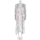 SC Plus Size Sequin-Embroidered See Through Cardigan Coats GMMD-8088