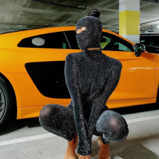 SC Long Sleeve Backless Sport Jumpsuit/(With Hood) LJSF-P0C4014