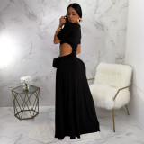 SC Solid Color Irregular Maxi Dress YF-10805