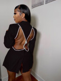 SC Backless Long Sleeve Blazer Coats FYWF-YW0638