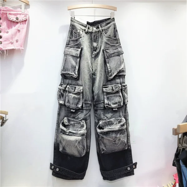 SC Gradient Color Casual Loose Jeans GSYI-3211