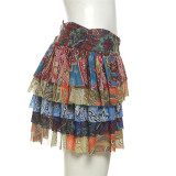 SC Sexy Retro Print Cake Mini Skirt XEF-K24J49311