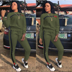 SC Plus Sizei Fashion Long Sleeve Sport Two Piece Pants Set ONY-6040
