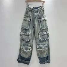 SC Gradient Color Casual Loose Jeans GSYI-3211