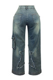 SC Fashion Tassel Loose Washed Jeans GSYI-30057