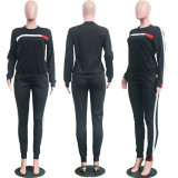 SC Plus Sizei Fashion Long Sleeve Sport Two Piece Pants Set ONY-6040
