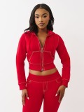 SC Solid Color Hooded Cardigan Two Piece Pants Set YD-8832