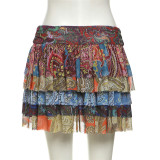 SC Sexy Retro Print Cake Mini Skirt XEF-K24J49311