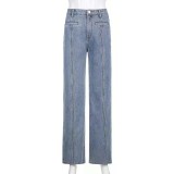 SC Fashion Contrast Color Micro Flare Jeans GSYI-6002